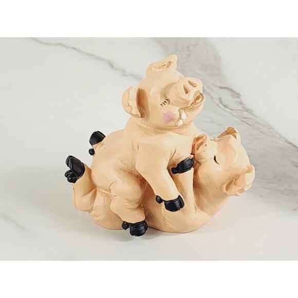 Kinky Sexy Pigs Figurine Piglet Piggy 3 1/2" Resin Year 90s Pig Lover Vintage - Picture 9 of 12